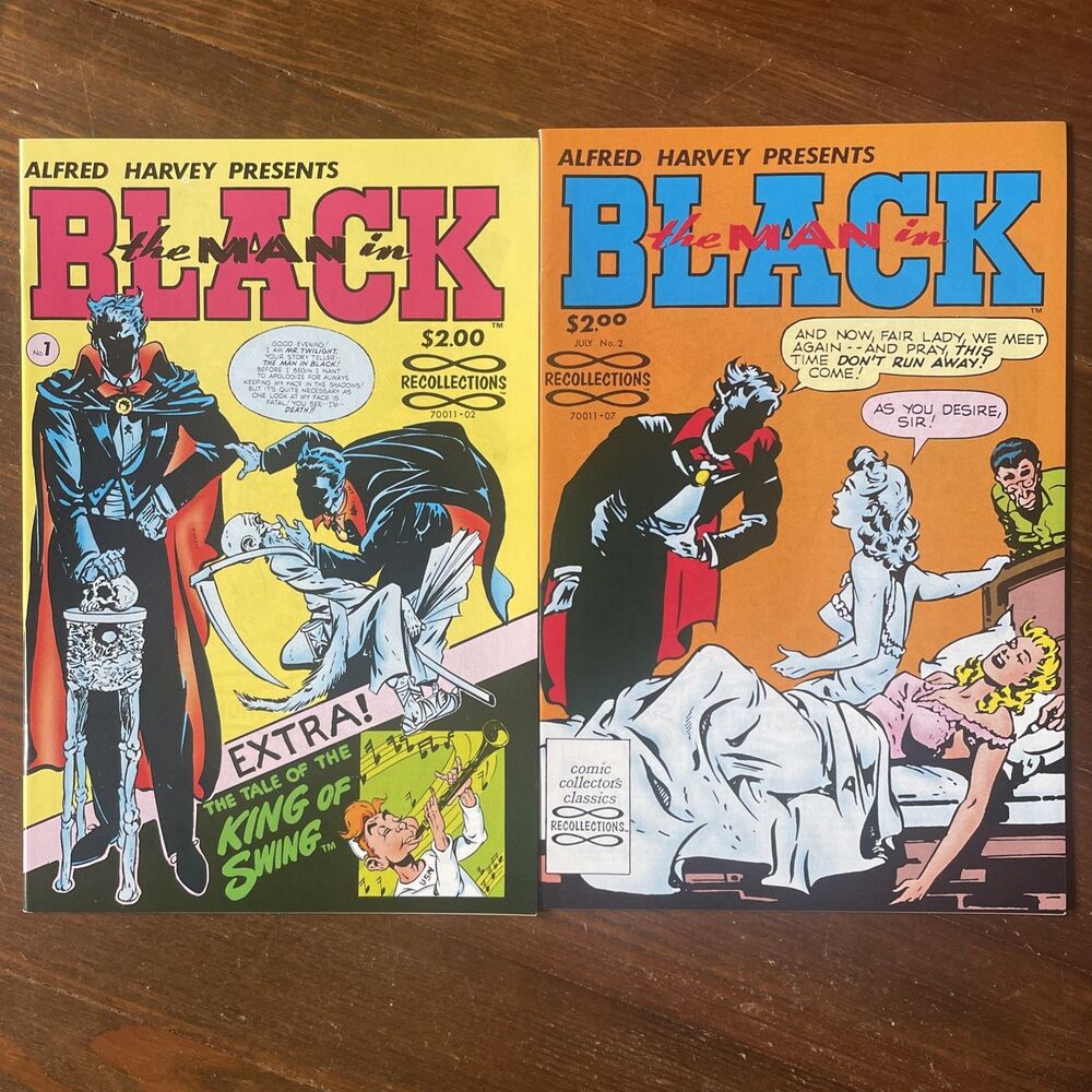 Lot Of Two Alfred Harvey Vintage Comics-The Man in Black No. 1 & 2